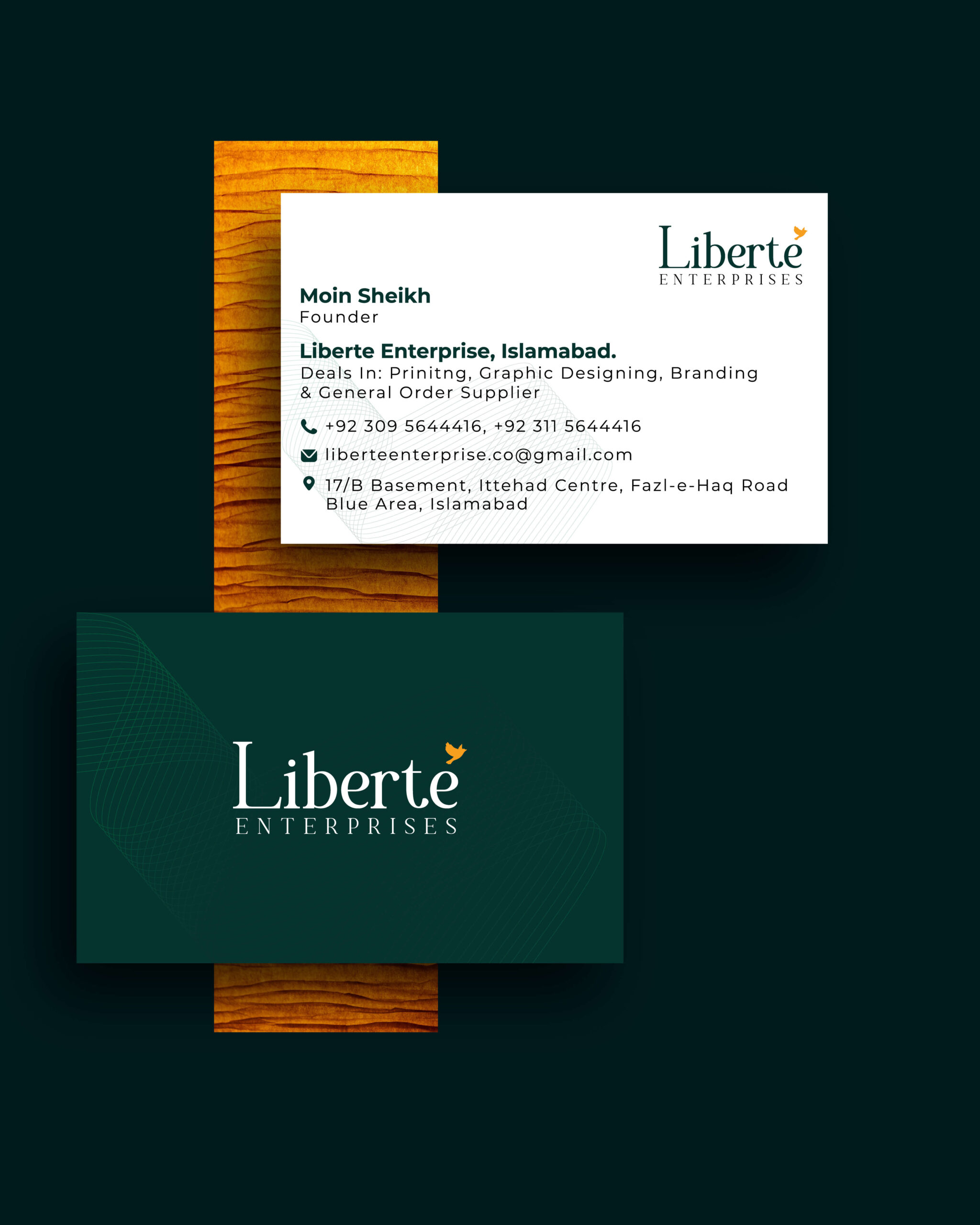 Business cards printing and designing by liberte enterprises