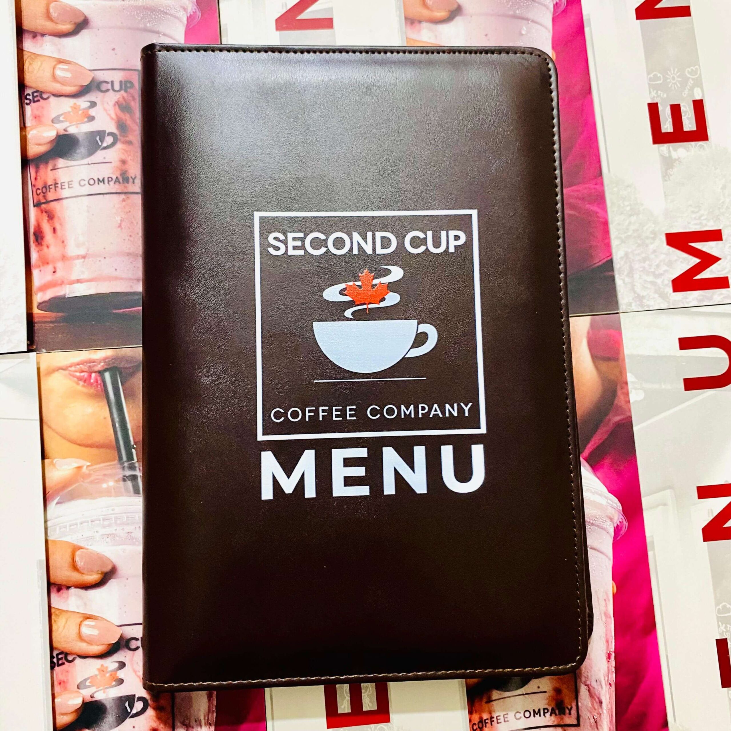 UV printing on leather cover by liberte enterprises for restaurants